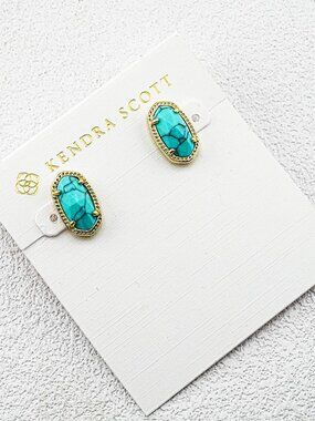 Kendra Scott Cracked Turquoise Stud Earrings